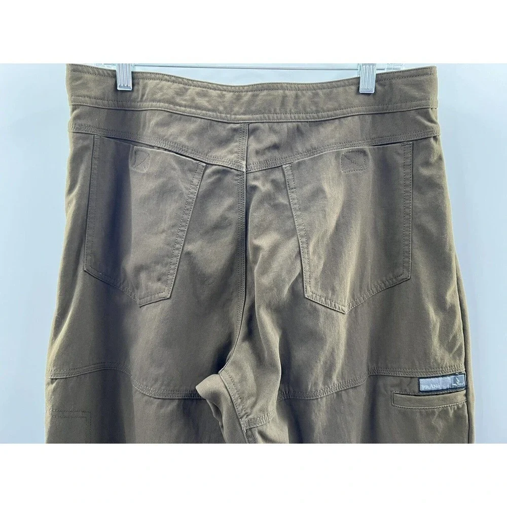 prAna Men’s Hiking Pants Comfort Adjustable Waist Pockets Dark Olive Size Large